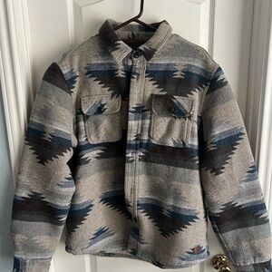 Jachs Blue and Gray Wool Blend Sherpa Jacket